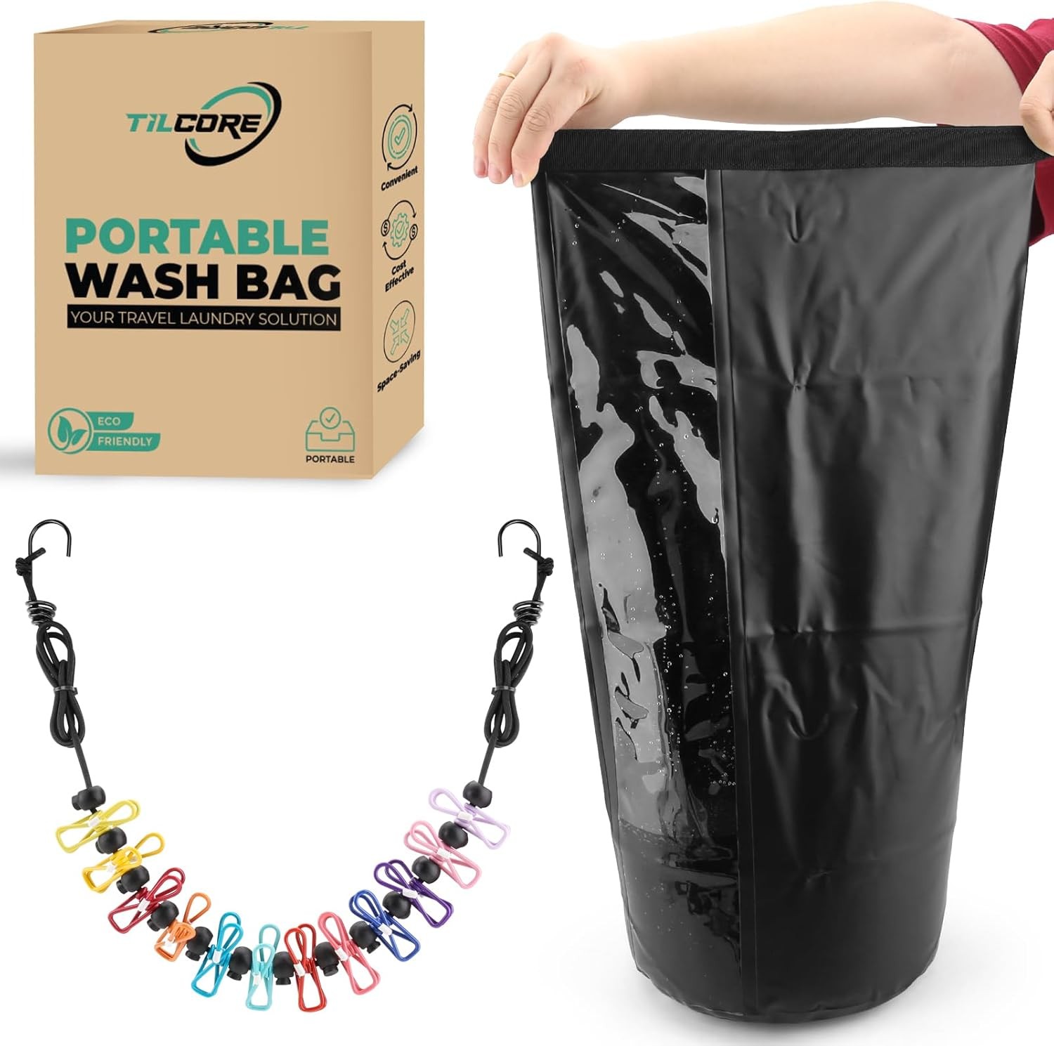 Travel Washing Machine & Retractable Clothesline Hand Washing Machine & Portable gallery