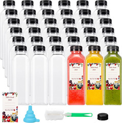 36Pcs 12Oz Plastic Bottles with Caps, Empty Juice Bottles Reusable Cl