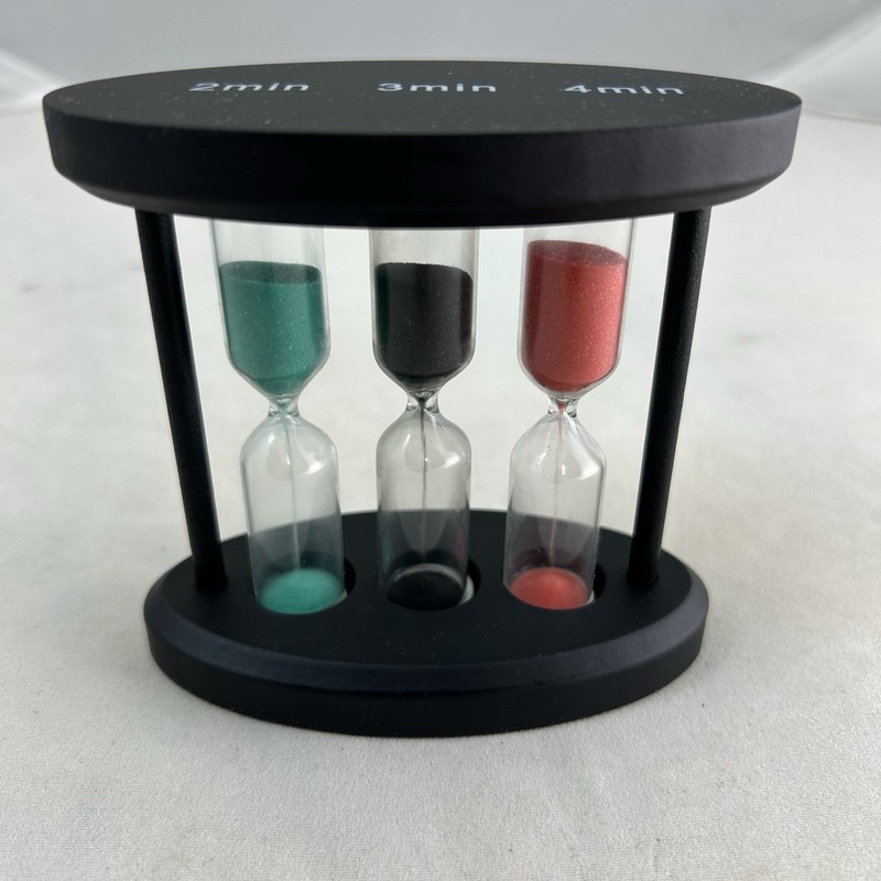 3 in 1 Multi-Timer Hourglass Sand Timer 2, 3, & 4 Minutes Games Clock Glass gallery
