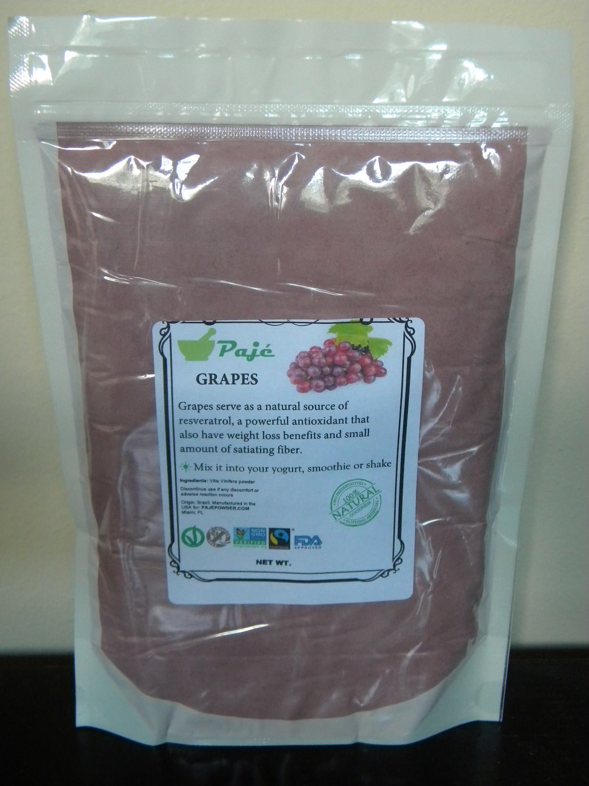 GRAPES powder 16oz 1LB - antioxidant red resveratrol, weight loss - PAJE gallery