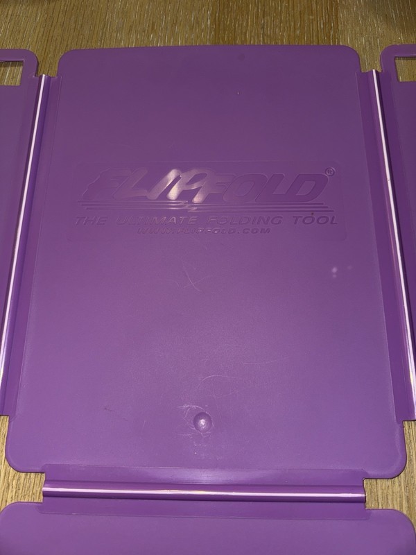 FlipFold Purple Plastic Clothes Folder Travel Friendly Laundry Tool gallery