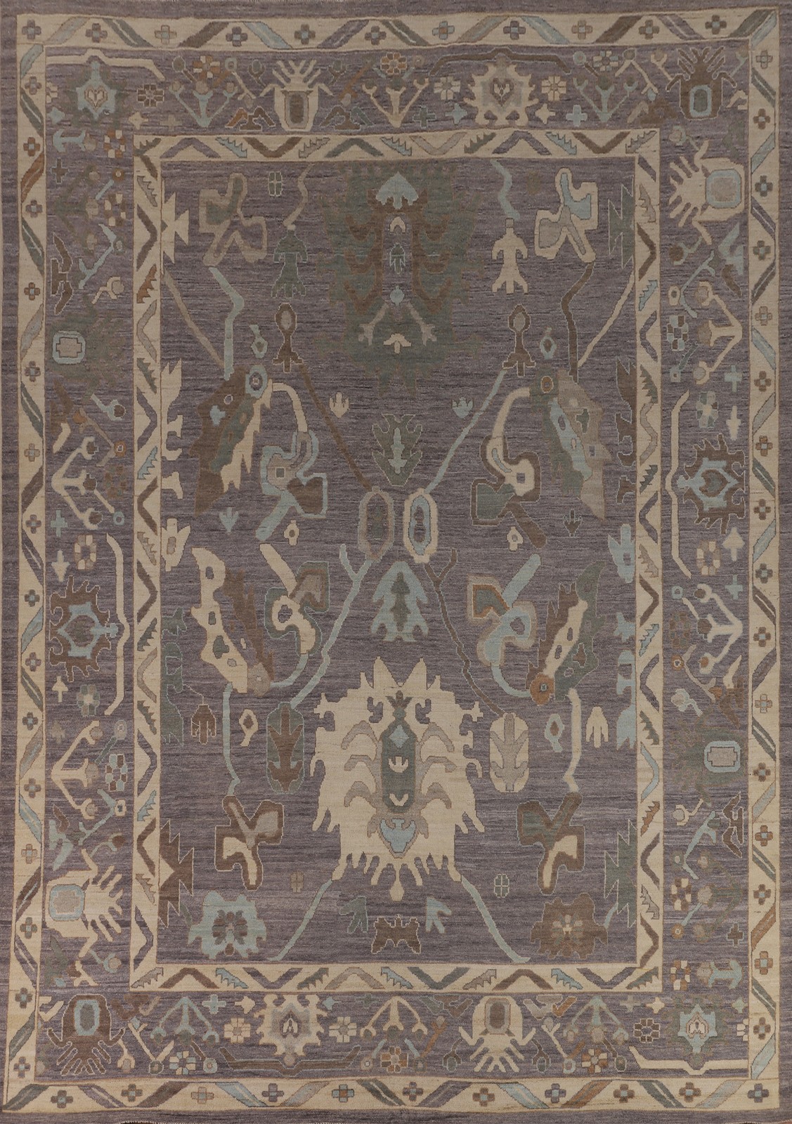 All-Over Oushak Turkish Large Rug 10x14 Handmade Wool Vegetable Dye Living Room gallery