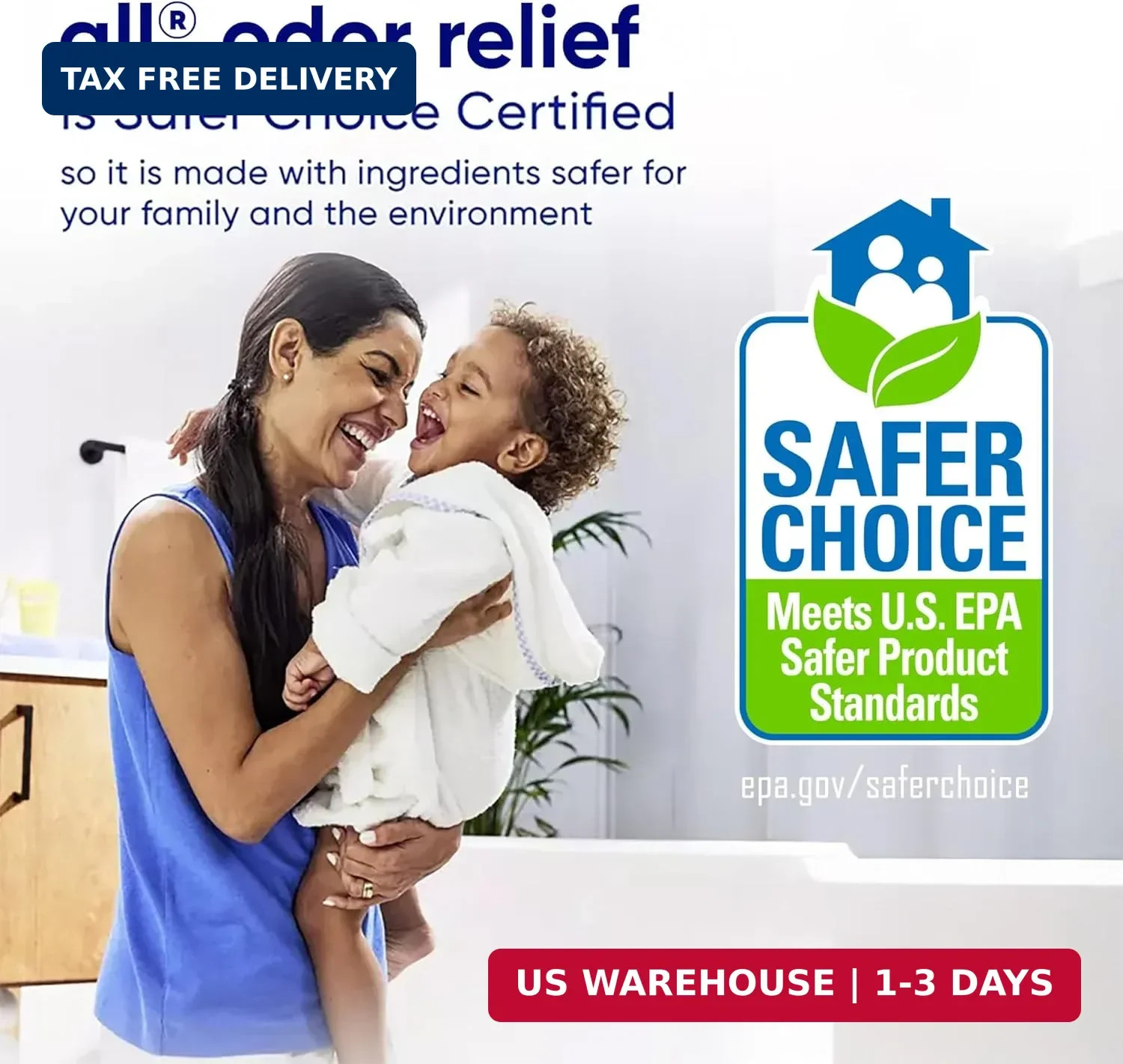 all Laundry Detergent Liquid, Free Clear for Sensitive Skin, Odor Relief, Unscen gallery