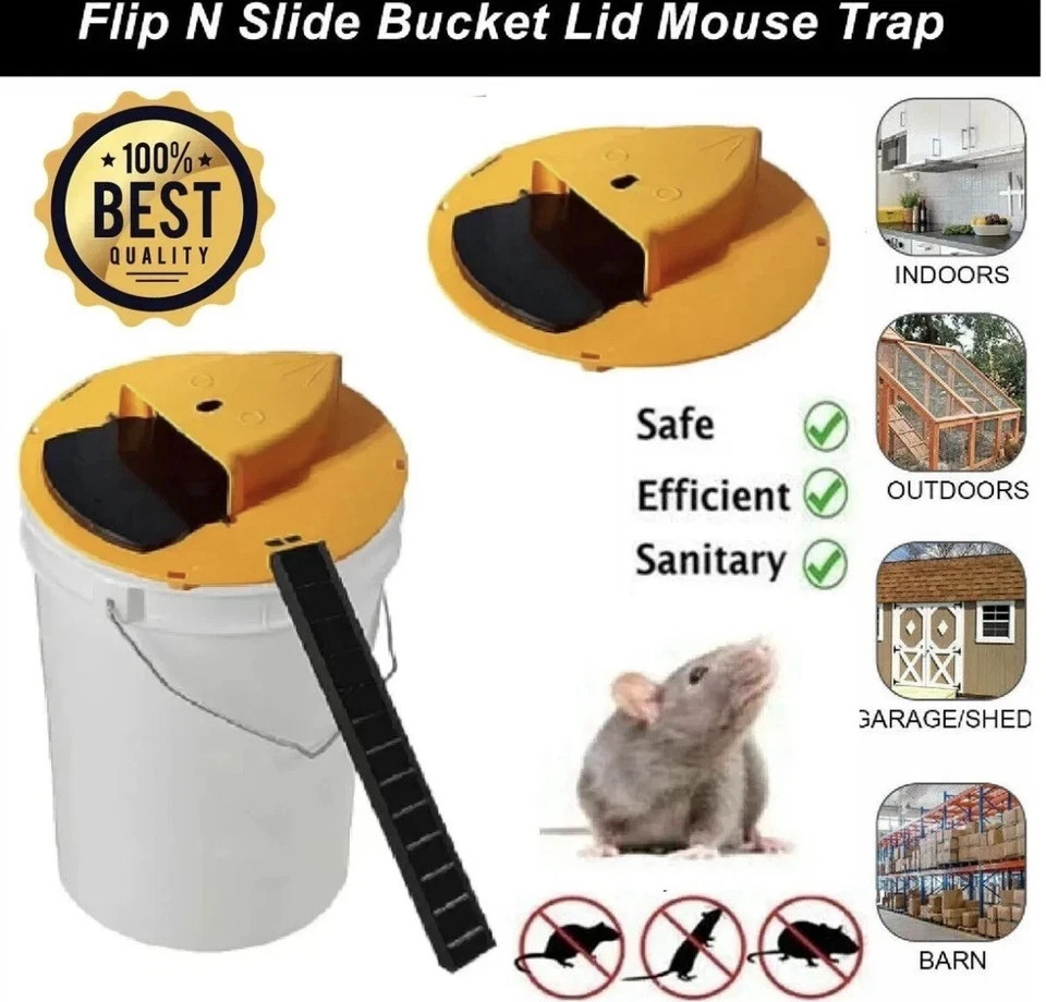 Mouse Rat Trap Flip & Slide Mouse Trap Bucket Catcher Mousetrap Slide Bucket Lid gallery
