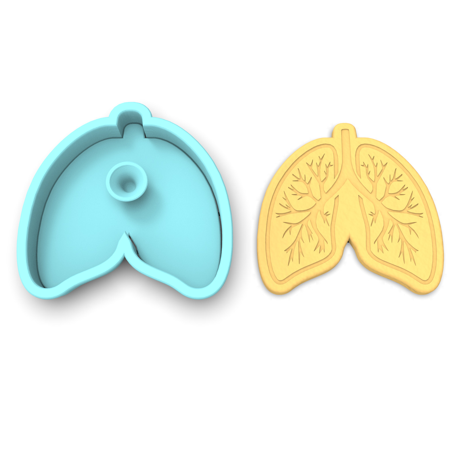 Lungs Cookie Cutter & Stamp | Breathe Respiratory Therapist Doctor Lung Anatomy gallery