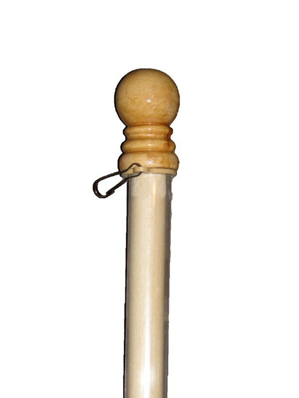 5' Wood Flag Pole Kit Wall Mount Bracket 3x5 Open Vertical RWB Polyester Flag gallery