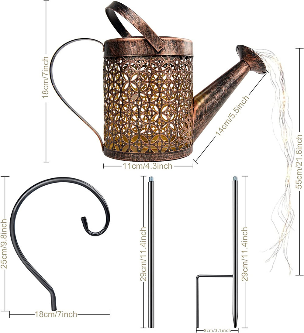 Solar Watering Can Light Garden Outdoor Waterproof Kettle Yard Art Lamp Decor US gallery