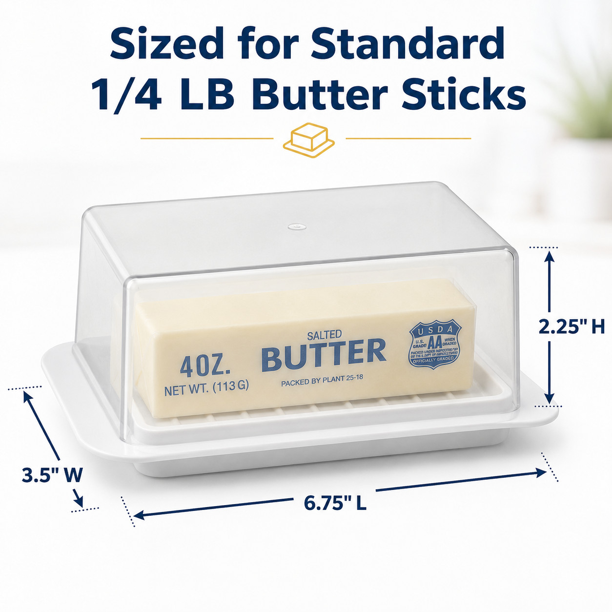 Standard Butter Dish White Base Smoked Clear Top Best For West Coast Bars White gallery