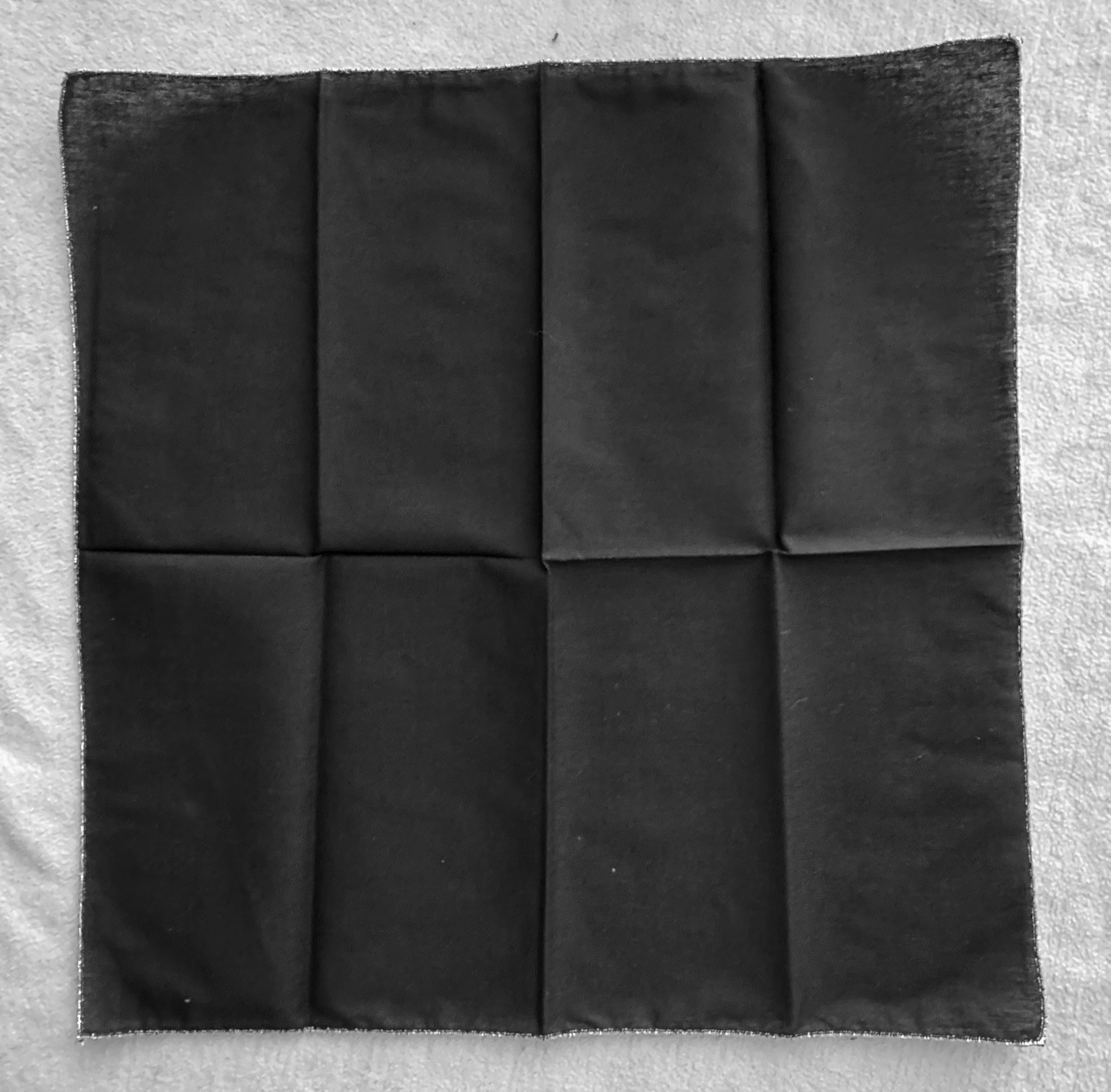 Black Silver Metallic Embroidered Edge Cotton Dinner Napkins Set 4 Table Linen gallery