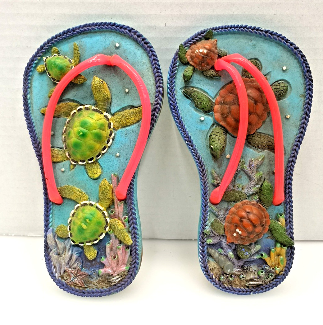 Tradewind Bay Turtle And Coral Themed Polystone Plaques 6 x 4 in Approximately gallery
