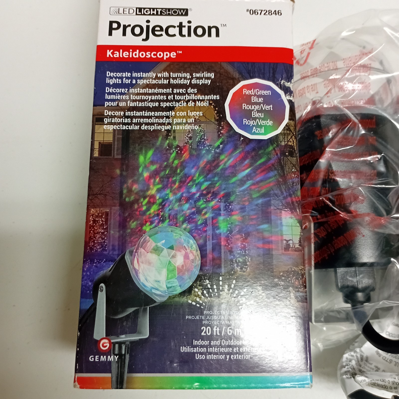 BNIB Gemmy LED Lightshow Light Projection Kaleidoscope Red/Green/Blue. gallery