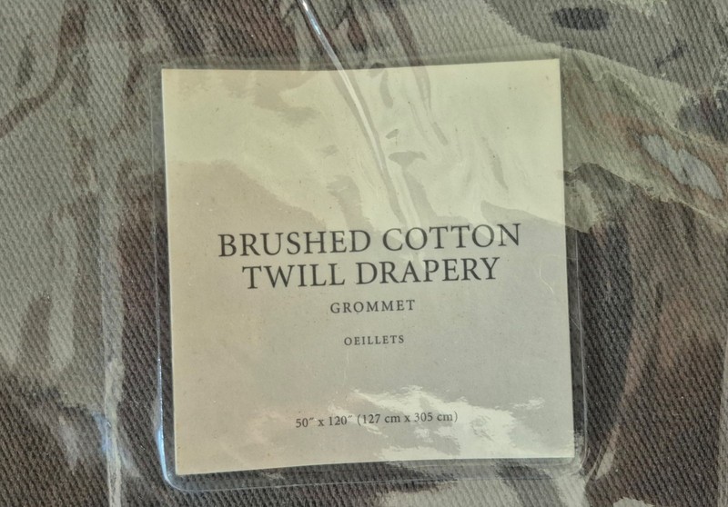 RH - TWO PANELS - Brushed Cotton Twill Drapery grommet 50"W x 120"L - Fog Gray gallery