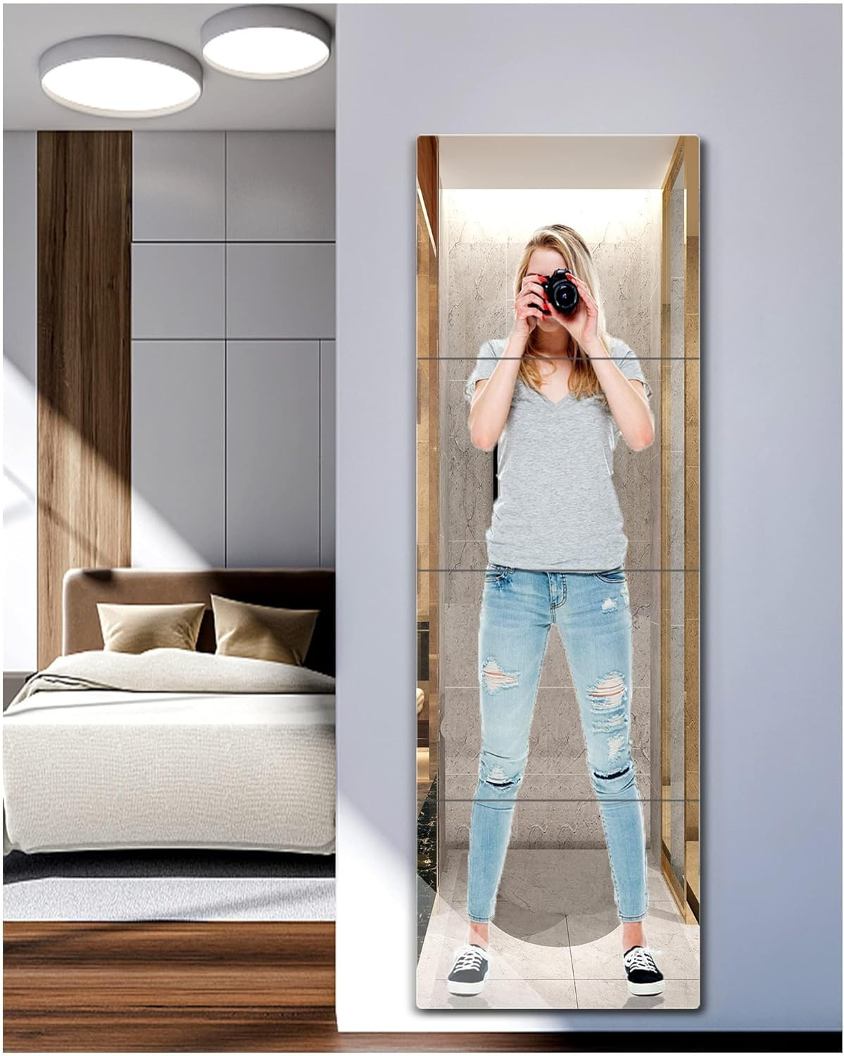 Unbreakable Full Length Mirror for Wall Mounted, over the Door Mirror, Full Body gallery