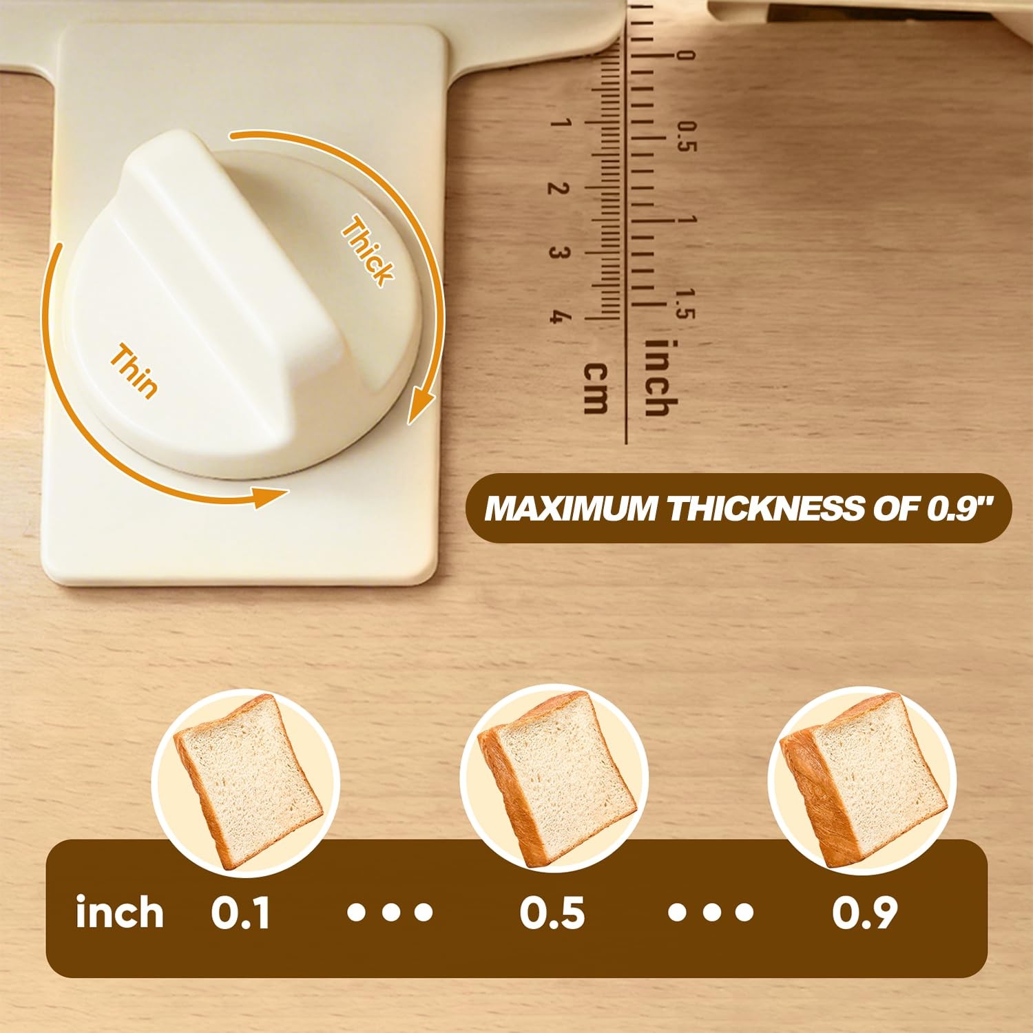 Manual Bread Slicer Adjustable Thickness, Hand Crank Bread Slicer for Homemad... gallery