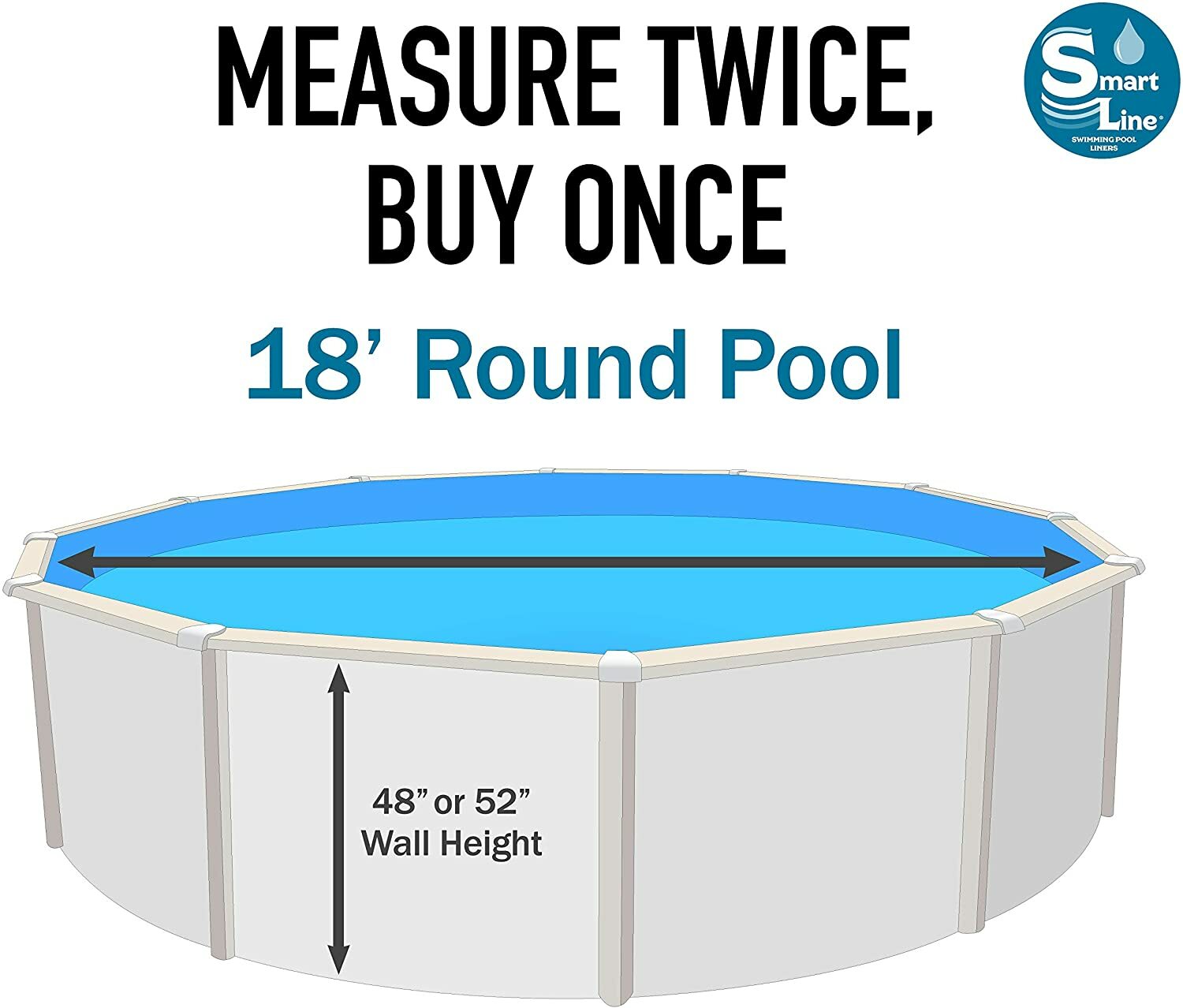 SmartLine 18' Round Overlap Boulder 25 Gauge Swimming Pool Liner w/ Coping gallery