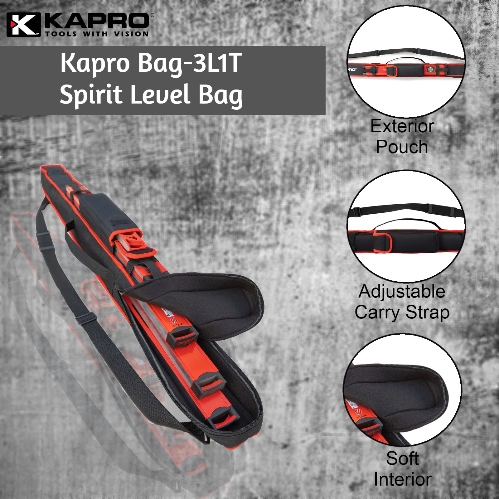 3l1t Level Bag Carry Case For 3 Levels+ 1 Toolbox Level Durable Nylon Carry Case gallery