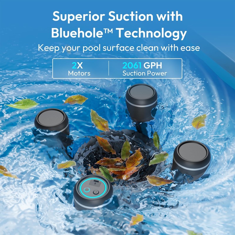 Pool Surface Skimmer Robot, Pool Cleaner with App Control,5L Filter, Dual Cleani gallery