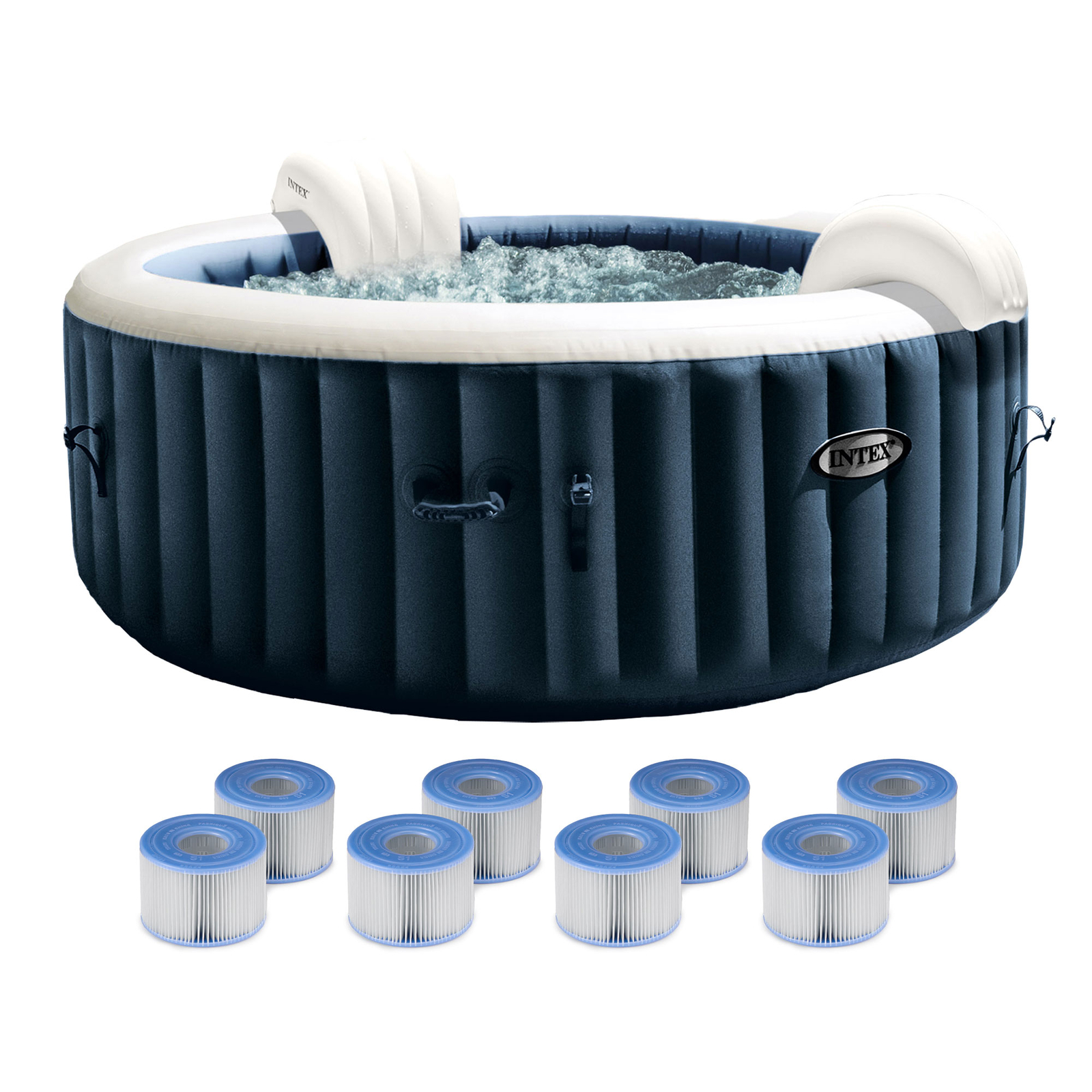 Intex PureSpa Plus Inflatable Bubble Jet Hot Tub & Replacement Filters (8 Pack) gallery