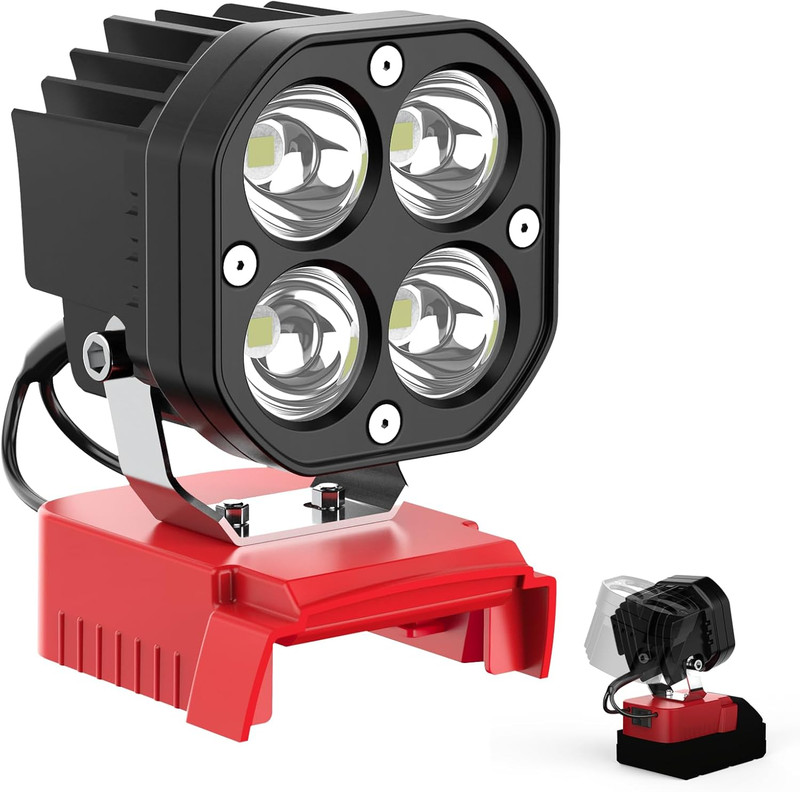 6000LM Work Light Compatible with Milwaukee 18V Battery, Portable 40W LED Light gallery