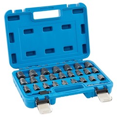 27 PCS Multi-Spline Screw Extractor Set with 3″/8” Drive Hex Head Bolt Remover