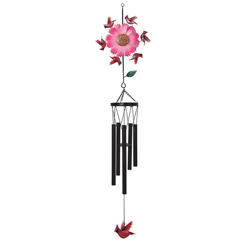 41 In. Long Flower with Red Cardinal Wind Chime gallery