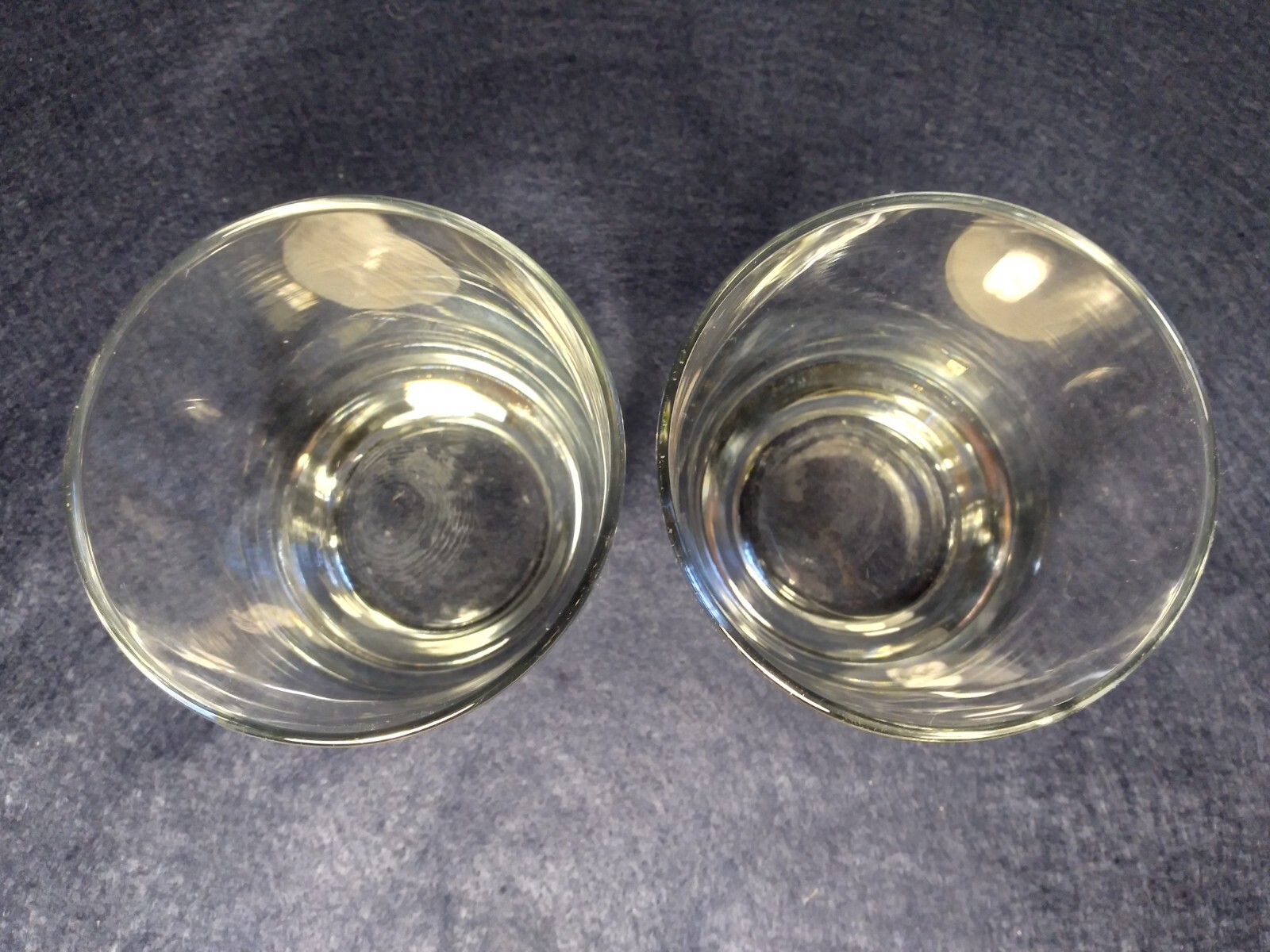 2 Barrel Shaped Drinking Glasses Contemporary Thick Base 11 Ounces gallery
