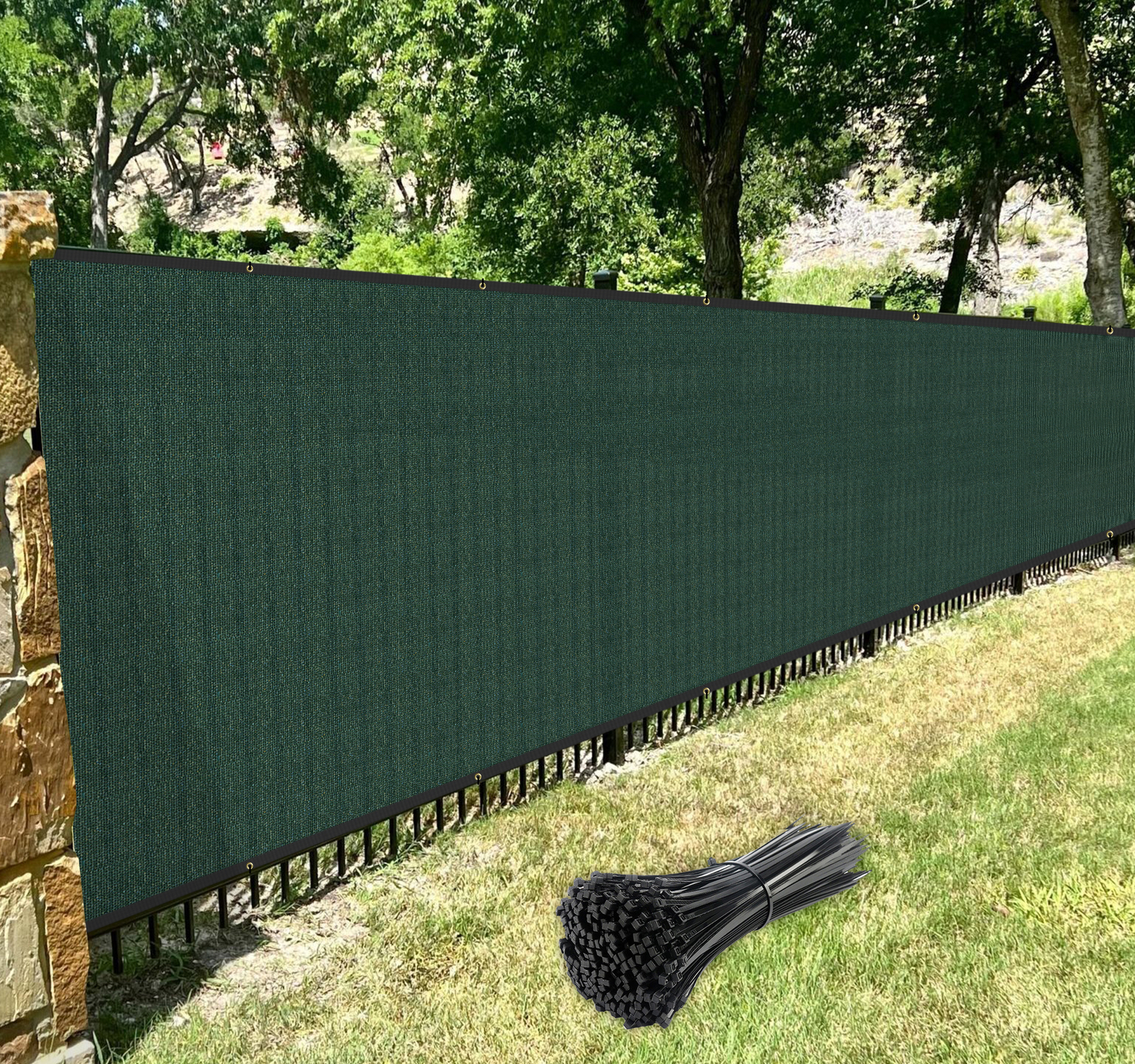 Customize Green 5ft Fence Privacy Screen Premium Anti UV Mesh Cover 180GSM gallery