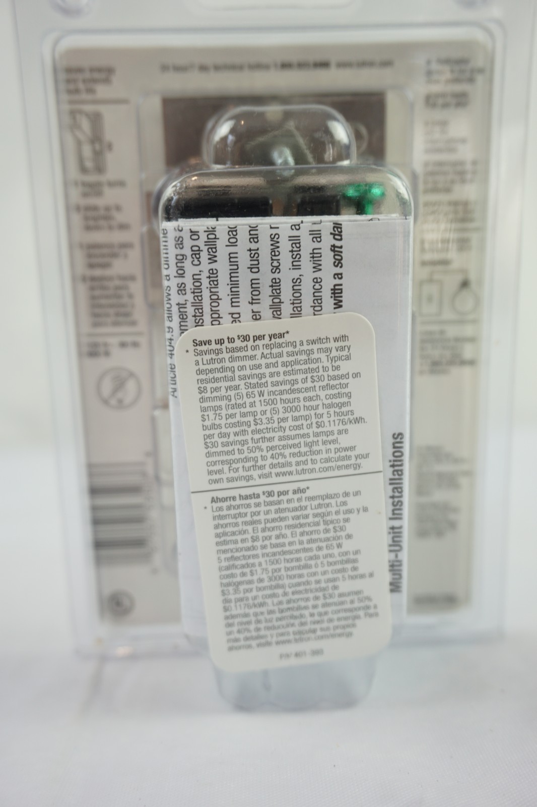Lutron Toggler Switch Dimmer 600 Watts TG-600PH-LA Single Pole Almond 401-393 gallery
