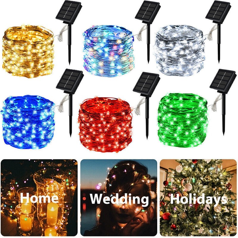 Solar Outdoor String Lights for Outside Waterproof Christmas Tree Garden Decor gallery