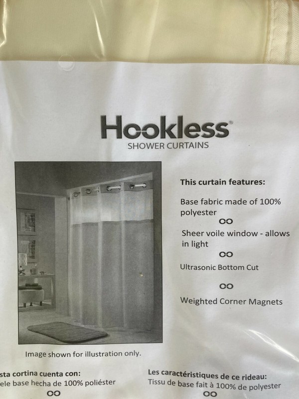 Focus Window Hookless Shower Curtains, Mystery Beige 71” L x 77” W gallery
