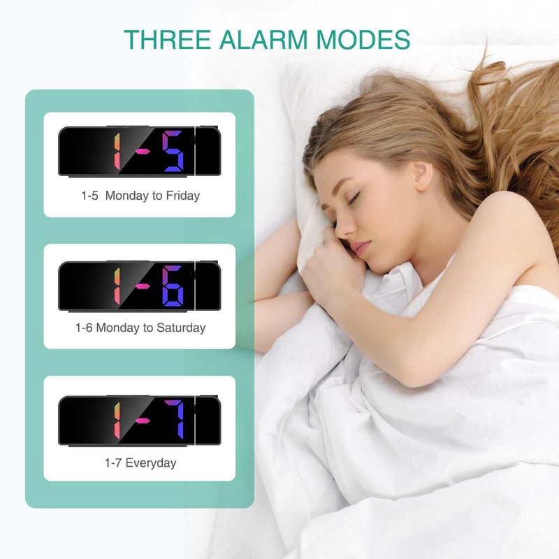 Projection Alarm Clock for Bedroom, Digital Clock Projector on Ceiling, 7.9''... gallery