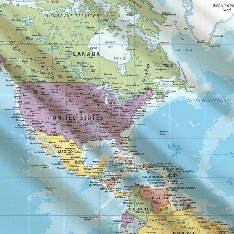 ICTEISOM World Map Tapestry Wall Hanging, of The 60L x 40W, Blue gallery