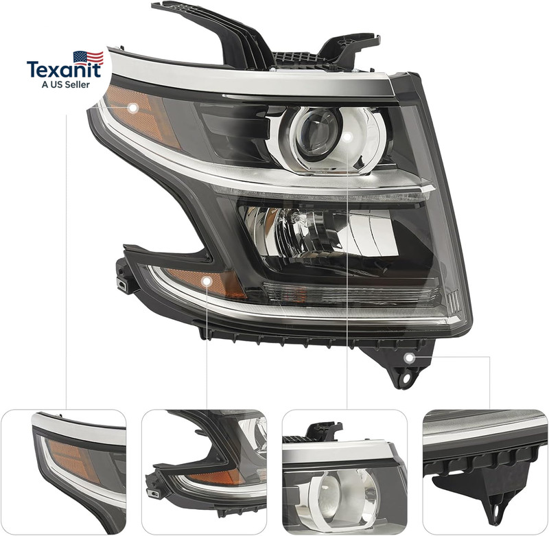 HID Headlight Assembly Left+Right Side for 2015-2020 Chevy Suburban/Tahoe Premie gallery