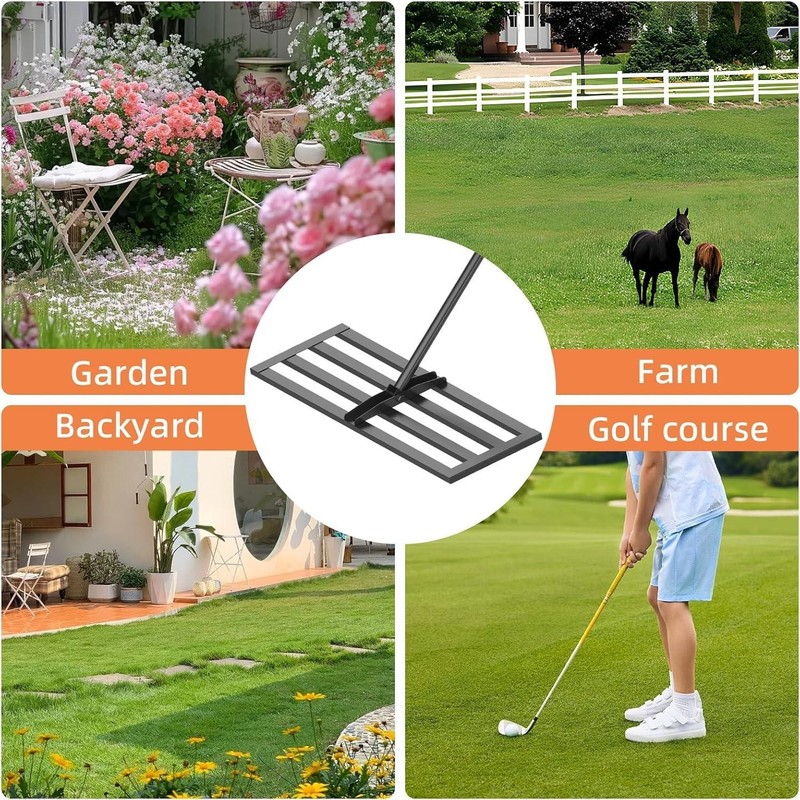 30" x 10" Leveling Rake for Backyard Leveling Kit, 6.5FT Heavy Duty Lawn gallery