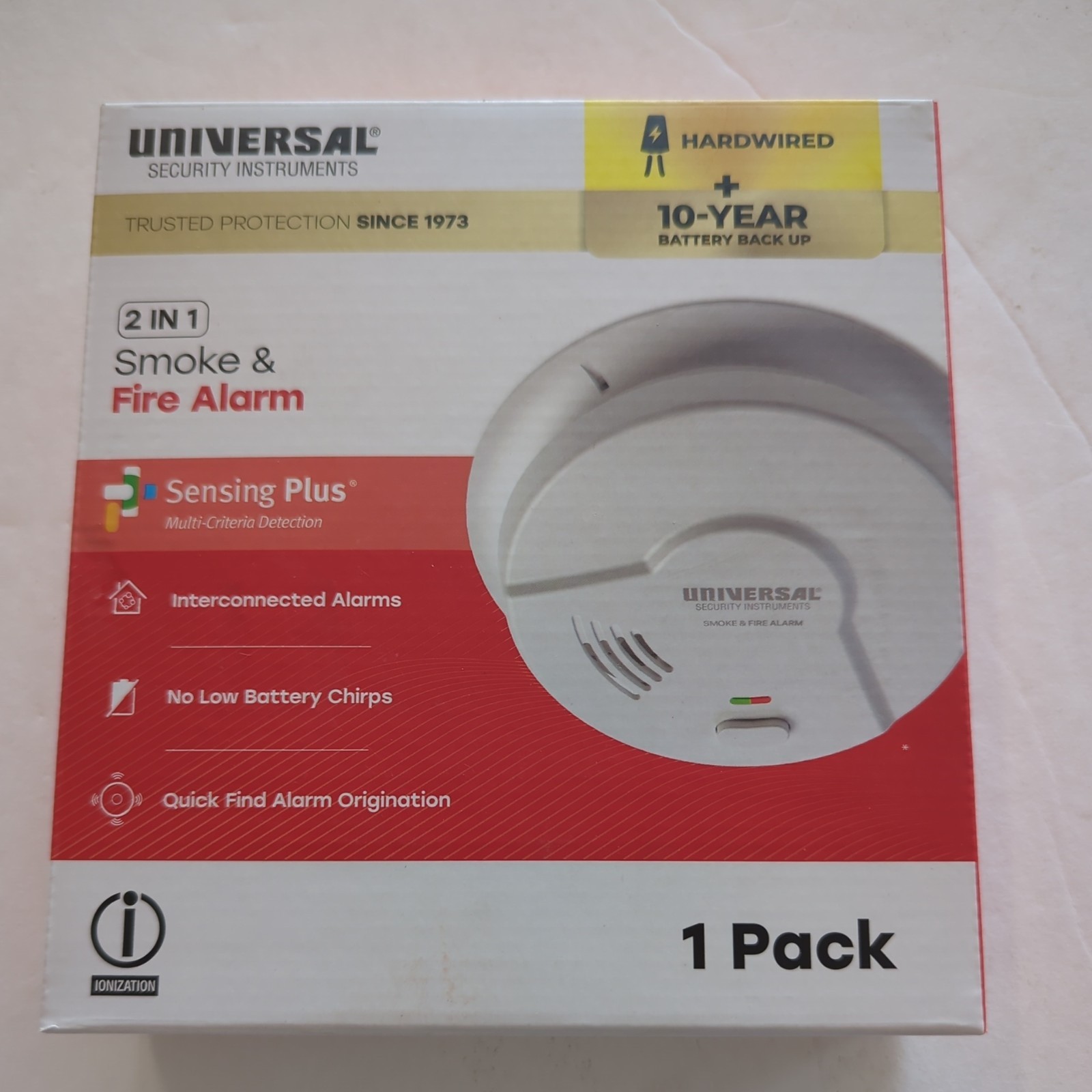 USI Hardwired and 10-Year Battery Backup Smoke Detector with Ionization Sensor gallery