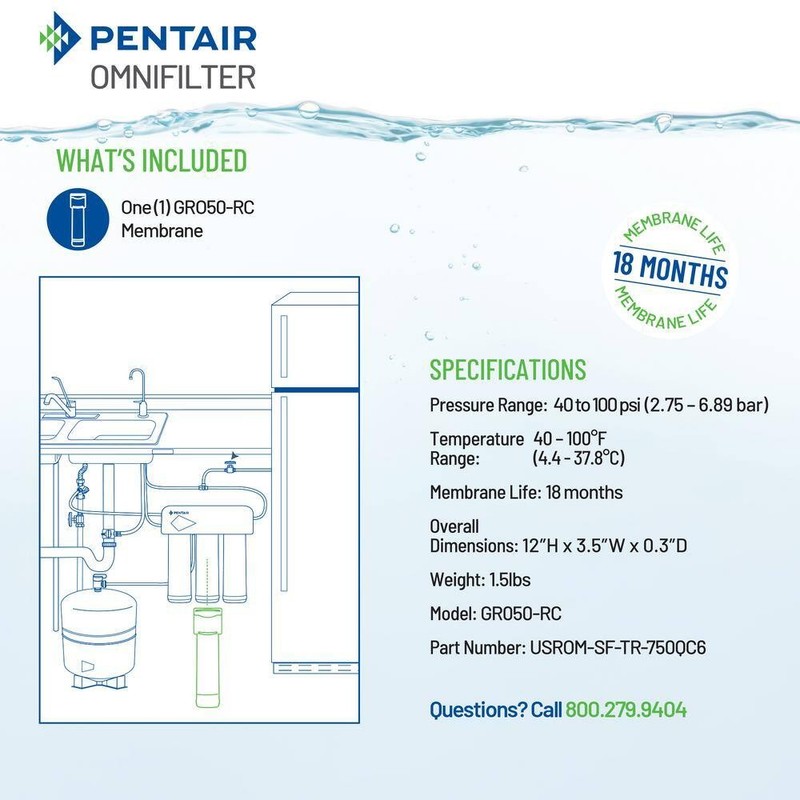 OmniFilter Undersink Reverse Osmosis Membrane Replacement Water Filter Cartridge gallery
