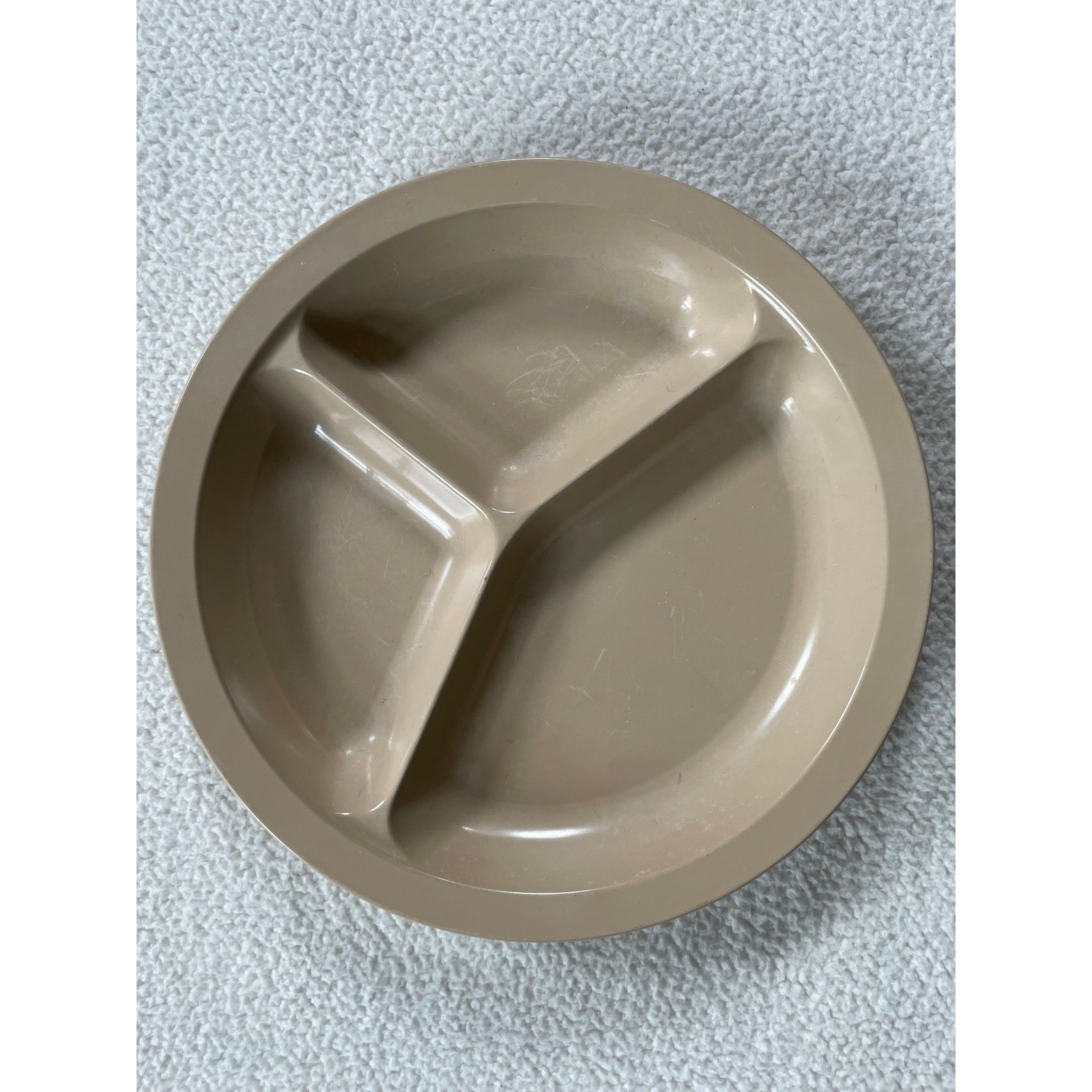 Anchor Hocking 10" Divided Plate Tan Vintage Microwave Tray PM486-TI - No Lid gallery