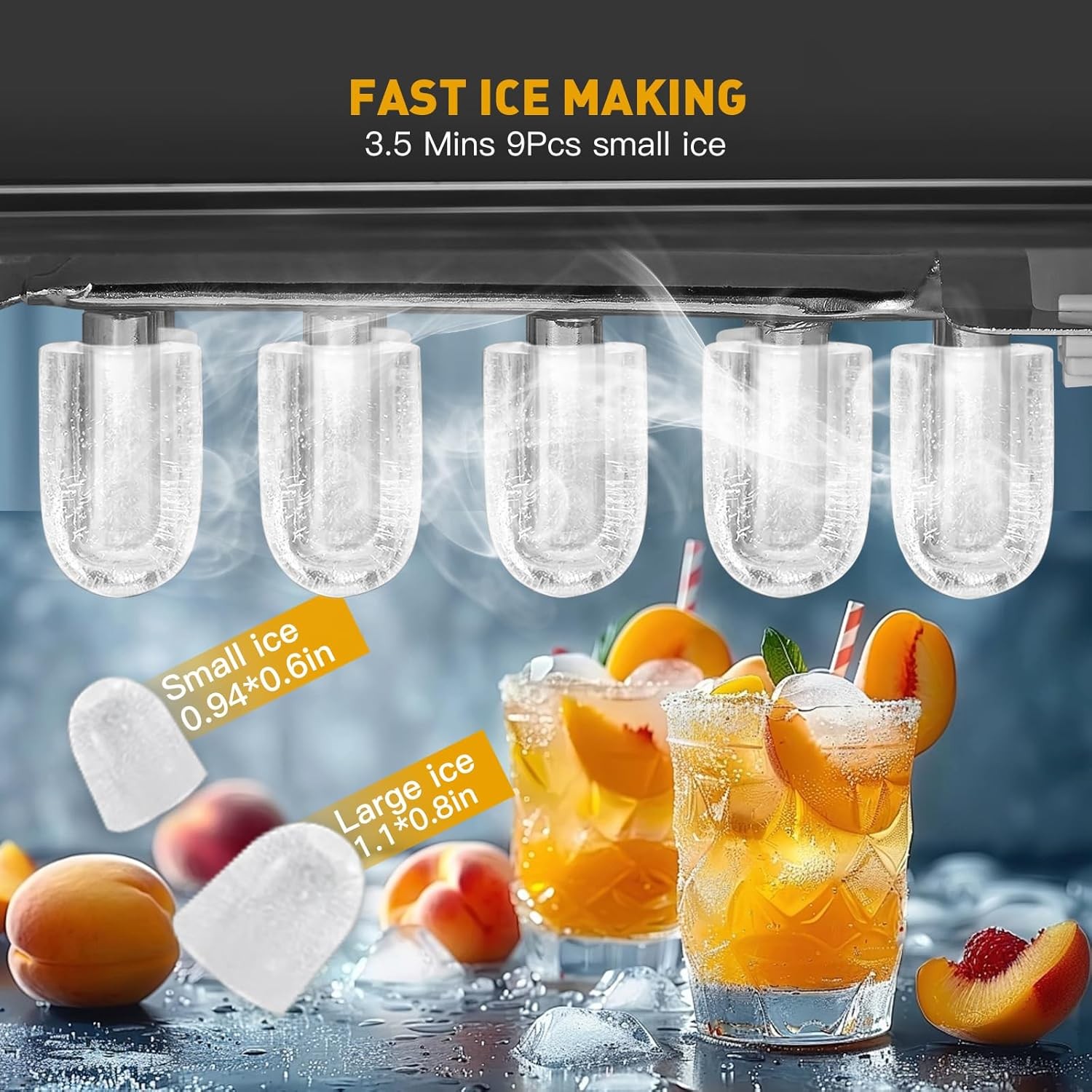 38lb Per Day Portable Ice Maker 9 Cubes in 3.5 Min gallery