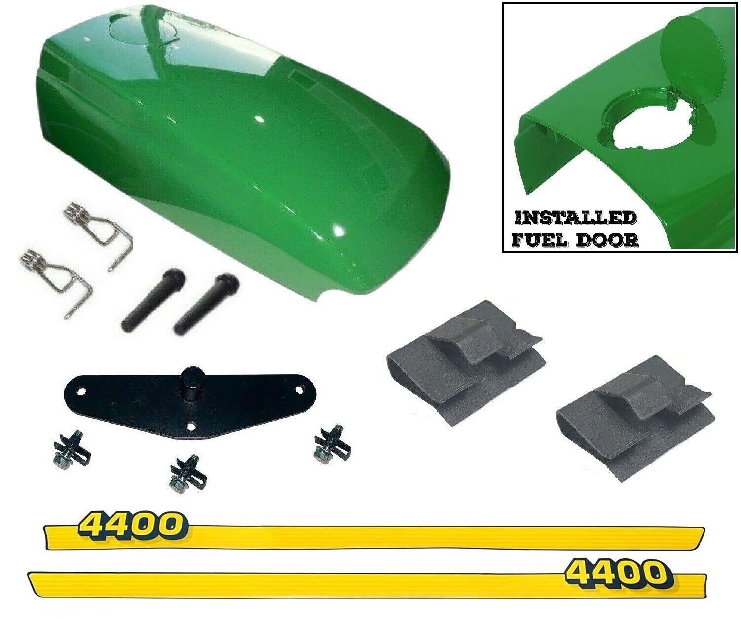 New Upper Hood with Assembled Fuel Door /Catch /Clips Fits John Deere 4400 gallery