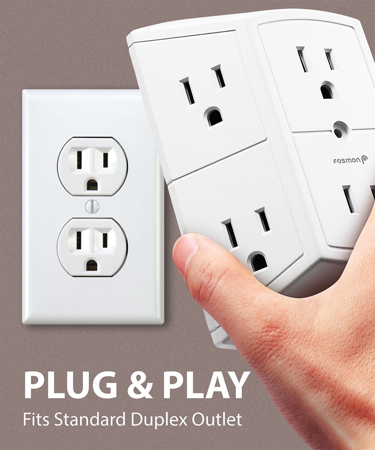 6 Outlet Grounded Multi Plug Extender Wall Tap Adapter for Travel Cruise Ship gallery