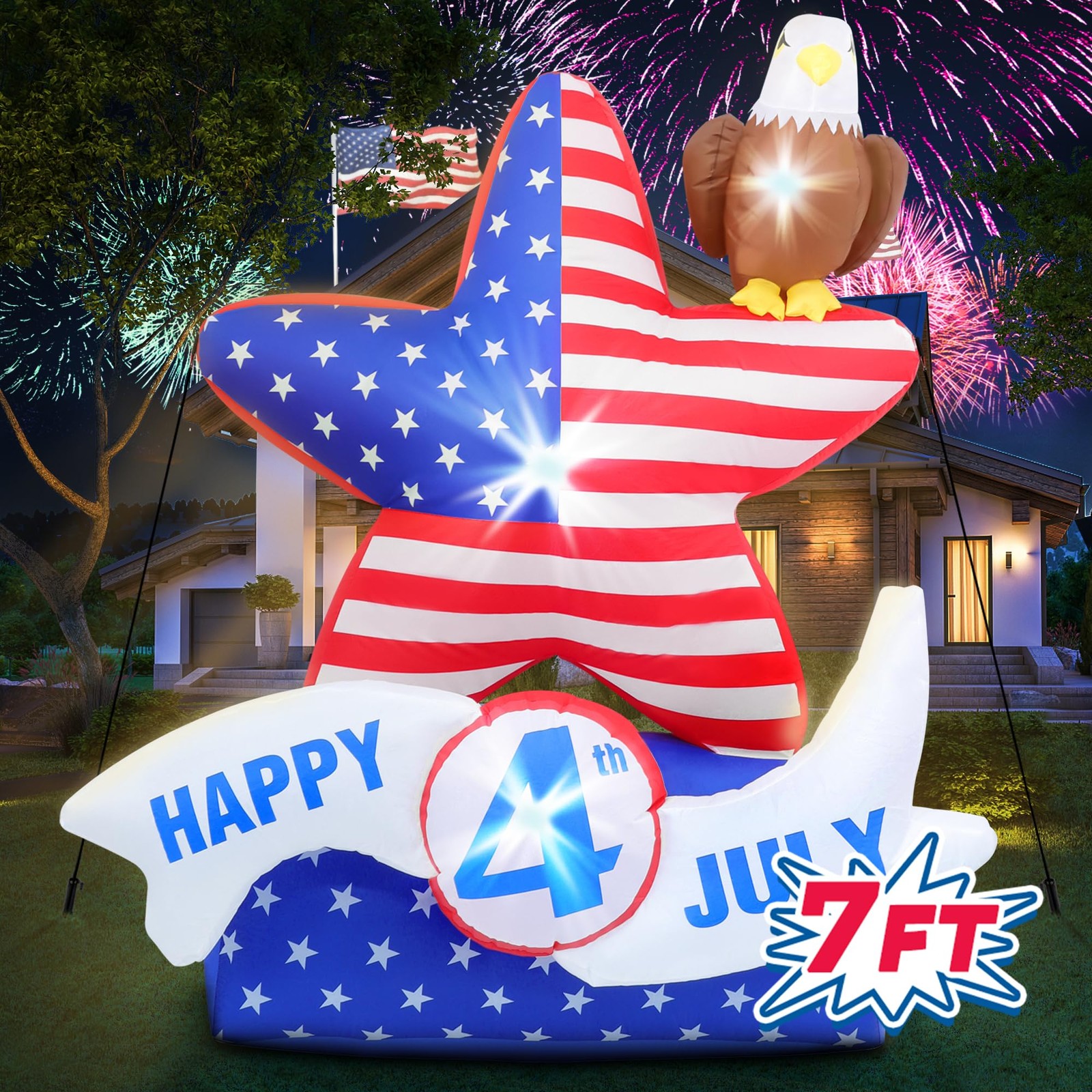 Melisheer 7Ft Independence Day Decorations Inflatables Upgraded 4Th Of July gallery