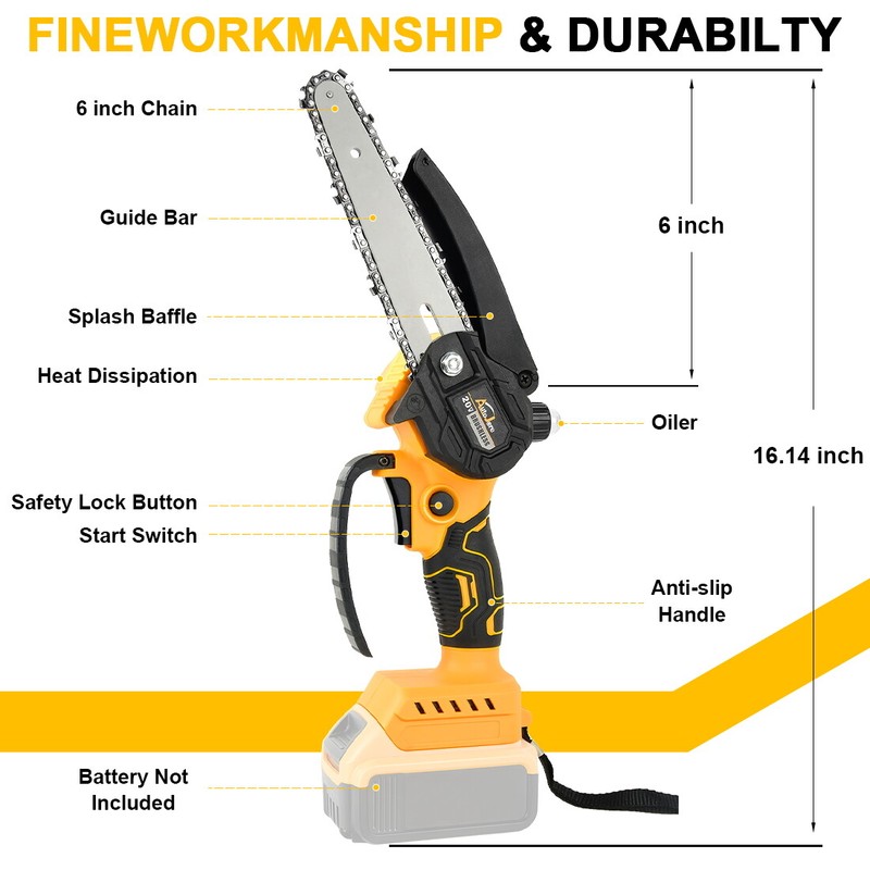 Cordless Chainsaw for DeWALT 20V Max Battery 6-Inch Hand-held Mini Pruning Saw gallery