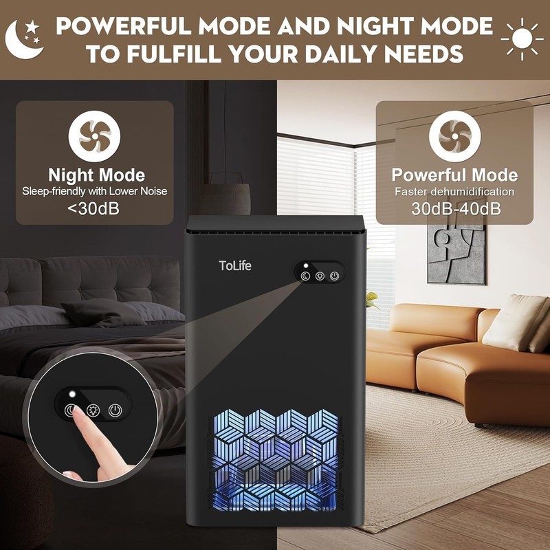 Energy-Efficient Dehumidifier for Bedroom & Bathroom - 1000 sq.ft Coverage gallery