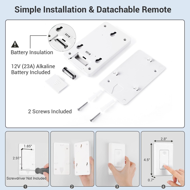 DEWENWILS Wireless Wall Light Switch Kit, No WiFi Needed Remote Control Switch gallery