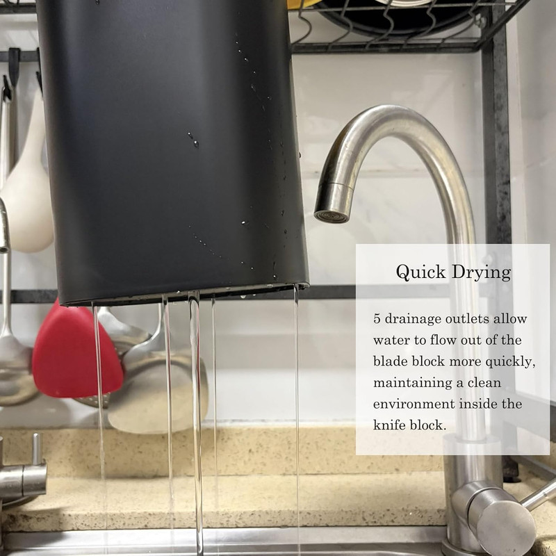 Knife Block without Knives,Universal Square Knife Holder,Kitchen Knife Storage O gallery
