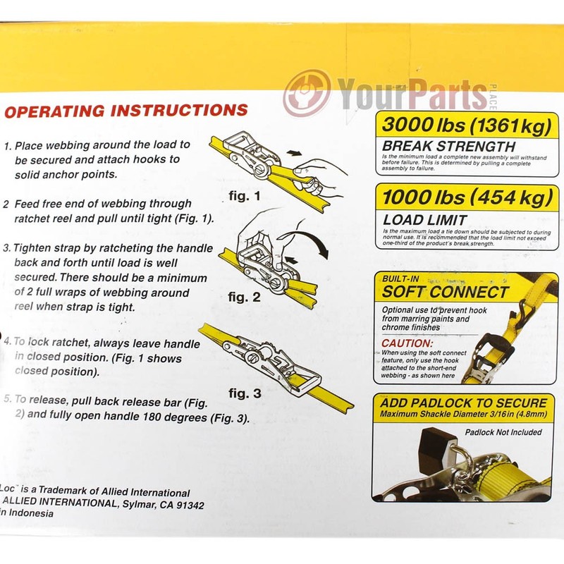 12 Ft Ratcheting Tie Down Straps 4 Pack XL Grip 1000lbs Load Limit S-Hook 89994 gallery