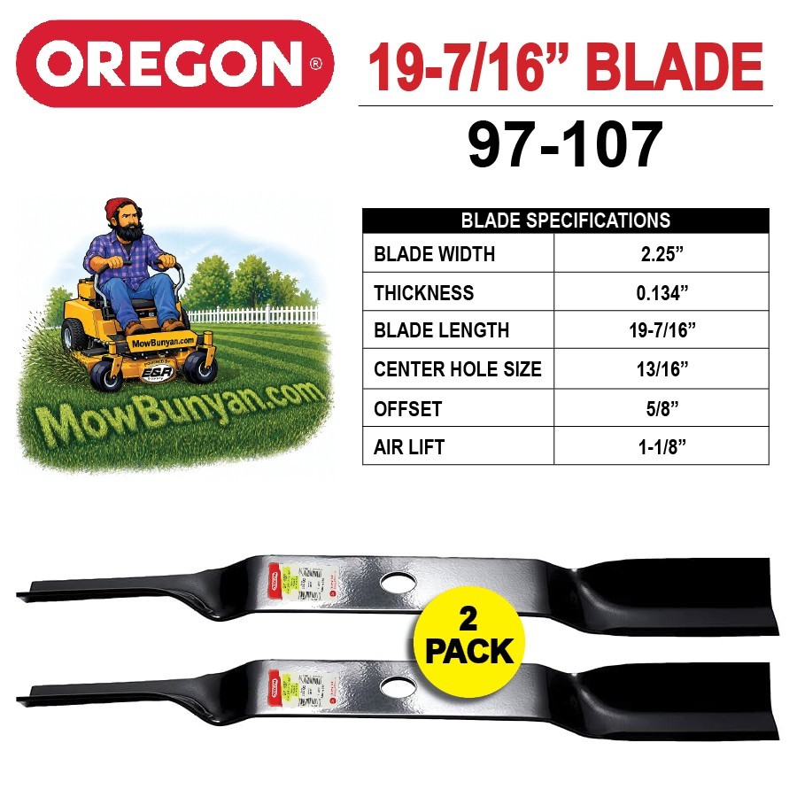 38" Cut Mower Blades for Murray 38500x83A 38500x92A 38500x92B, Oregon 97-107 (2) gallery