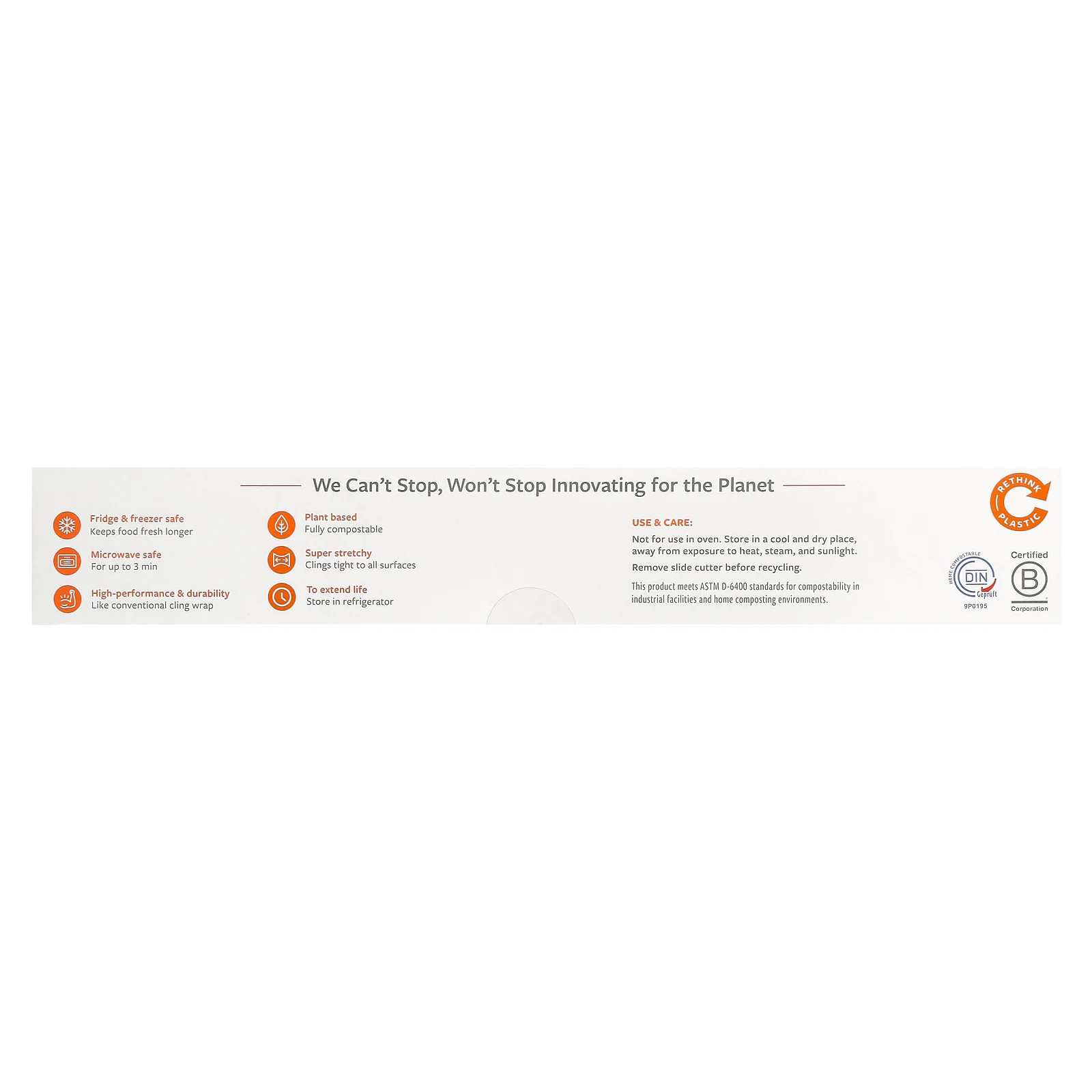 Cling Wrap, Home Compostable, 150 sq ft (11.8 in x 1,830 in) gallery