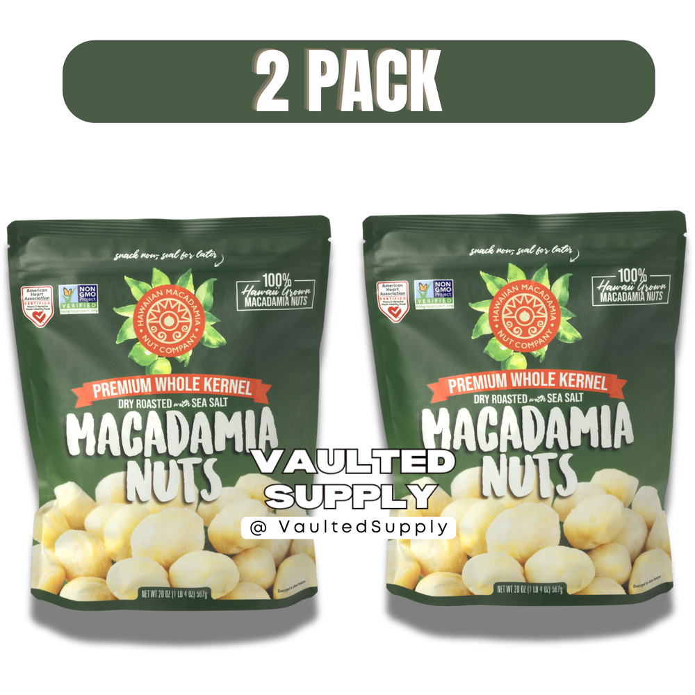 Hawaiian Whole Kernel Macadamia Nuts 20 oz Dry Roasted w/ Sea Salt Premium 03/27