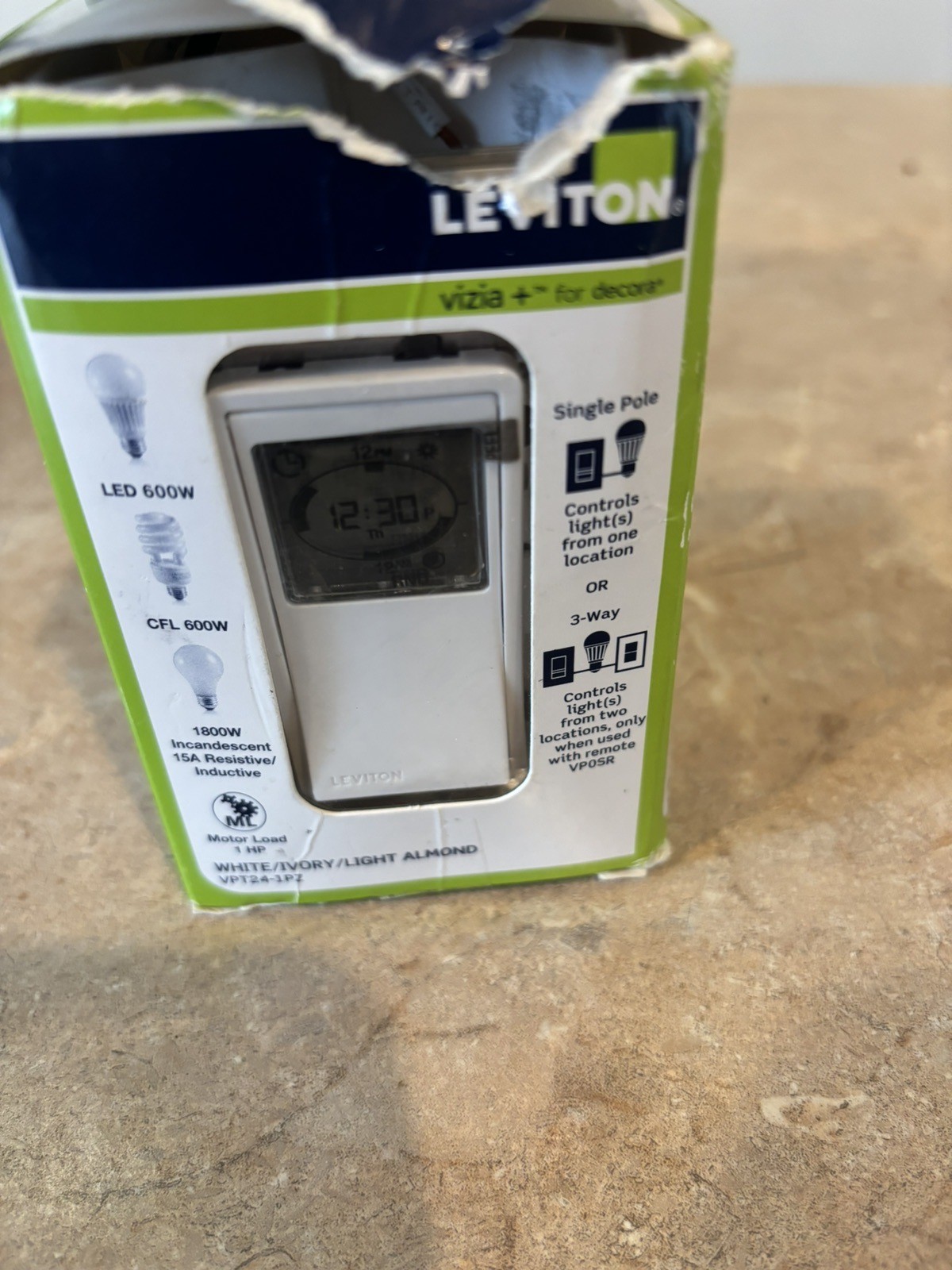 LEVITON VPT24-1PZ Decora 24-Hour Programmable Timer Switch gallery